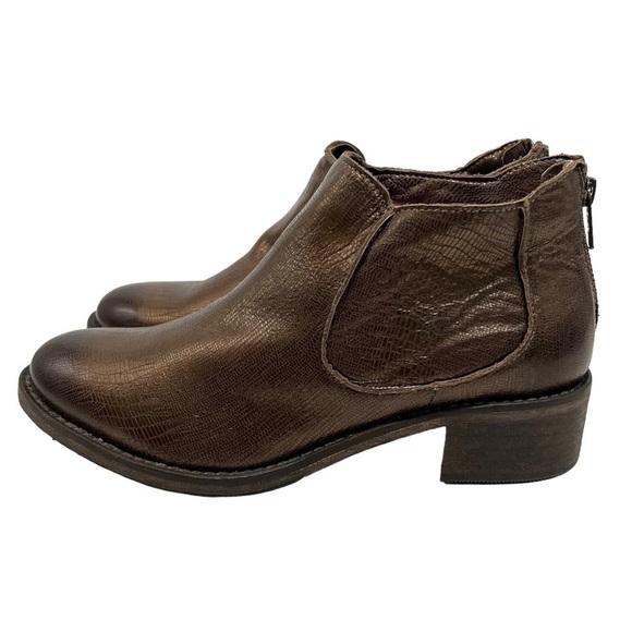 Modern Vintage Lucille Bronze Metallic Leather Burnished Ankle Boots Womens 39.5 - Picture 5 of 12